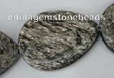 CSI40 15.5 inches 30*40mm flat teardrop silver scale stone beads wholesale