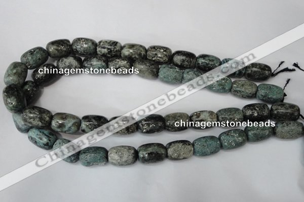 CSI65 15.5 inches 13*18mm drum silver scale stone beads wholesale