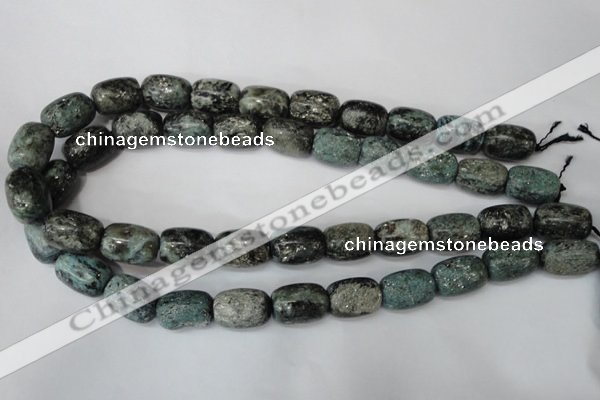 CSI65 15.5 inches 13*18mm drum silver scale stone beads wholesale