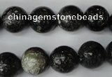 CSI75 15.5 inches 14mm round silver scale stone beads wholesale