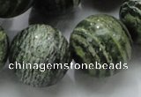 CSJ10 15.5 inches 22mm round green silver line jasper beads wholesale