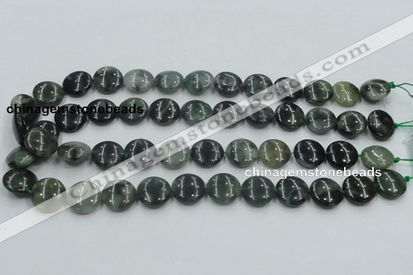 CSJ201 15.5 inches 16mm flat round serpentine jade gemstone beads