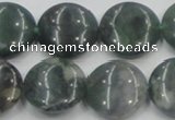 CSJ202 15.5 inches 20mm flat round serpentine jade gemstone beads