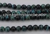 CSJ210 15.5 inches 6mm round dyed green silver line jasper beads