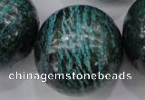 CSJ212 15.5 inches 30mm round dyed green silver line jasper beads