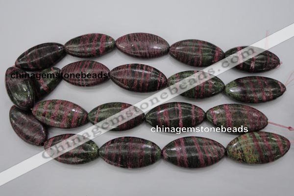 CSJ275 15.5 inches 20*40mm marquise dyed green silver line jasper beads