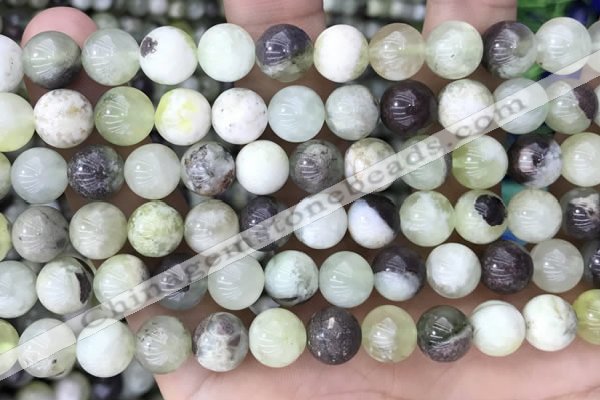 CSJ302 15.5 inches 8mm round serpentine new jade beads wholesale