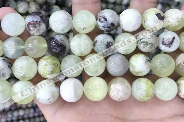 CSJ305 15.5 inches 14mm round serpentine new jade beads wholesale