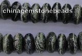 CSJ90 15.5 inches 7*14mm rondelle green silver line jasper beads