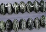 CSJ92 15.5 inches 8*16mm faceted rondelle green silver line jasper beads