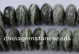 CSJ93 15.5 inches 10*20mm faceted rondelle green silver line jasper beads