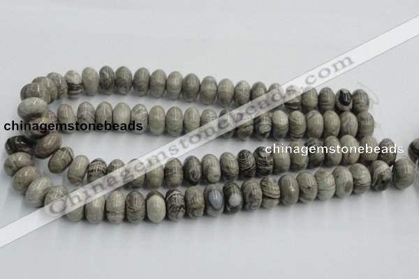 CSL03 15.5 inches 9*16mm rondelle silver leaf jasper beads wholesale