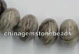 CSL04 15.5 inches 12*20mm rondelle silver leaf jasper beads wholesale