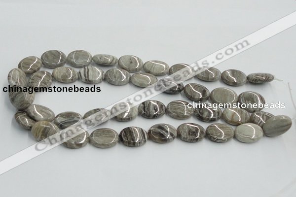 CSL05 15.5 inches 15*20mm oval silver leaf jasper beads wholesale