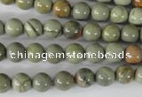 CSL102 15.5 inches 8mm round silver leaf jasper beads wholesale