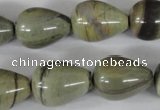 CSL105 15.5 inches 15*20mm teardrop silver leaf jasper beads wholesale