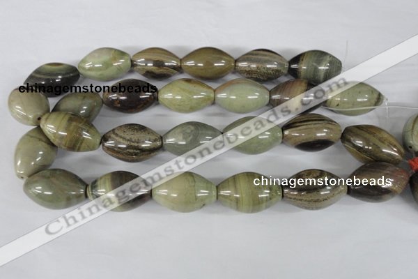 CSL106 15.5 inches 22*30mm rice silver leaf jasper beads wholesale