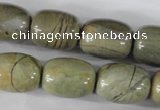 CSL107 15.5 inches 16*20mm drum silver leaf jasper beads wholesale