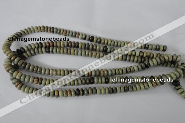 CSL108 15.5 inches 4*8mm rondelle silver leaf jasper beads wholesale