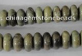 CSL109 15.5 inches 6*12mm rondelle silver leaf jasper beads wholesale