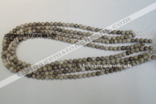 CSL11 15.5 inches 6mm round silver leaf jasper beads wholesale