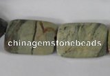 CSL121 15.5 inches 18*25mm faceted rectangle silver leaf jasper beads