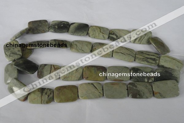 CSL121 15.5 inches 18*25mm faceted rectangle silver leaf jasper beads