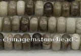 CSL125 15.5 inches 2.5*4.8mm rondelle sliver leaf jasper beads