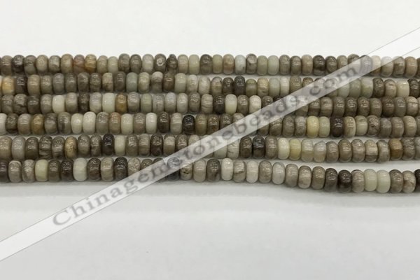 CSL125 15.5 inches 2.5*4.8mm rondelle sliver leaf jasper beads