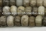 CSL126 15.5 inches 4*6mm rondelle sliver leaf jasper beads