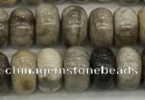 CSL127 15.5 inches 5*8mm rondelle sliver leaf jasper beads