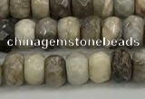 CSL130 15.5 inches 2.5*4.8mm faceted rondelle sliver leaf jasper beads