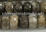 CSL132 15.5 inches 5*8mm faceted rondelle sliver leaf jasper beads