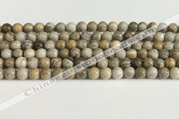 CSL151 15.5 inches 6mm round 

sliver leaf jasper beads wholesale