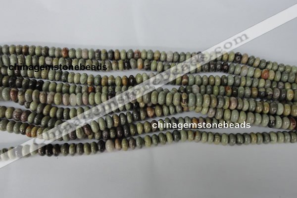 CSL18 15.5 inches 5*8mm rondelle silver leaf jasper beads wholesale