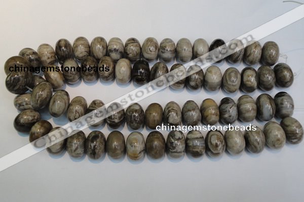 CSL20 15.5 inches 13*20mm rondelle silver leaf jasper beads wholesale