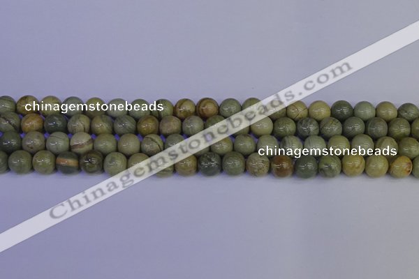 CSL202 15.5 inches 8mm round silver leaf jasper beads wholesale