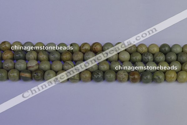 CSL203 15.5 inches 10mm round silver leaf jasper beads wholesale