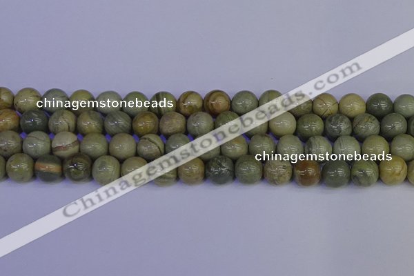 CSL204 15.5 inches 12mm round silver leaf jasper beads wholesale