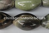 CSL25 15.5 inches 20*30mm rice silver leaf jasper beads wholesale