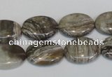 CSL43 15.5 inches 13*18mm oval silver leaf jasper beads wholesale