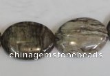 CSL45 15.5 inches 18*25mm oval silver leaf jasper beads wholesale