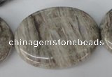 CSL48 15.5 inches 30*40mm oval silver leaf jasper beads wholesale