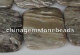 CSL57 15.5 inches 30*30mm square silver leaf jasper beads wholesale