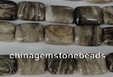 CSL66 15.5 inches 10*14mm rectangle silver leaf jasper beads wholesale