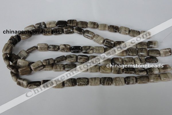 CSL66 15.5 inches 10*14mm rectangle silver leaf jasper beads wholesale