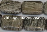 CSL70 15.5 inches 18*25mm rectangle silver leaf jasper beads wholesale