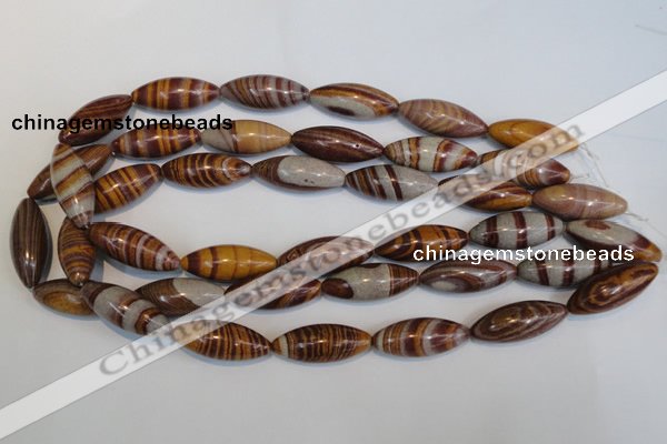 CSL80 15.5 inches 12*30mm rice silver leaf jasper beads wholesale