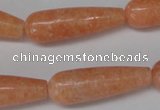 CSM15 15.5 inches 10*30mm teardrop salmon stone beads wholesale