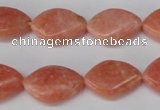 CSM25 15.5 inches 13*18mm twisted teardrop salmon stone beads wholesale